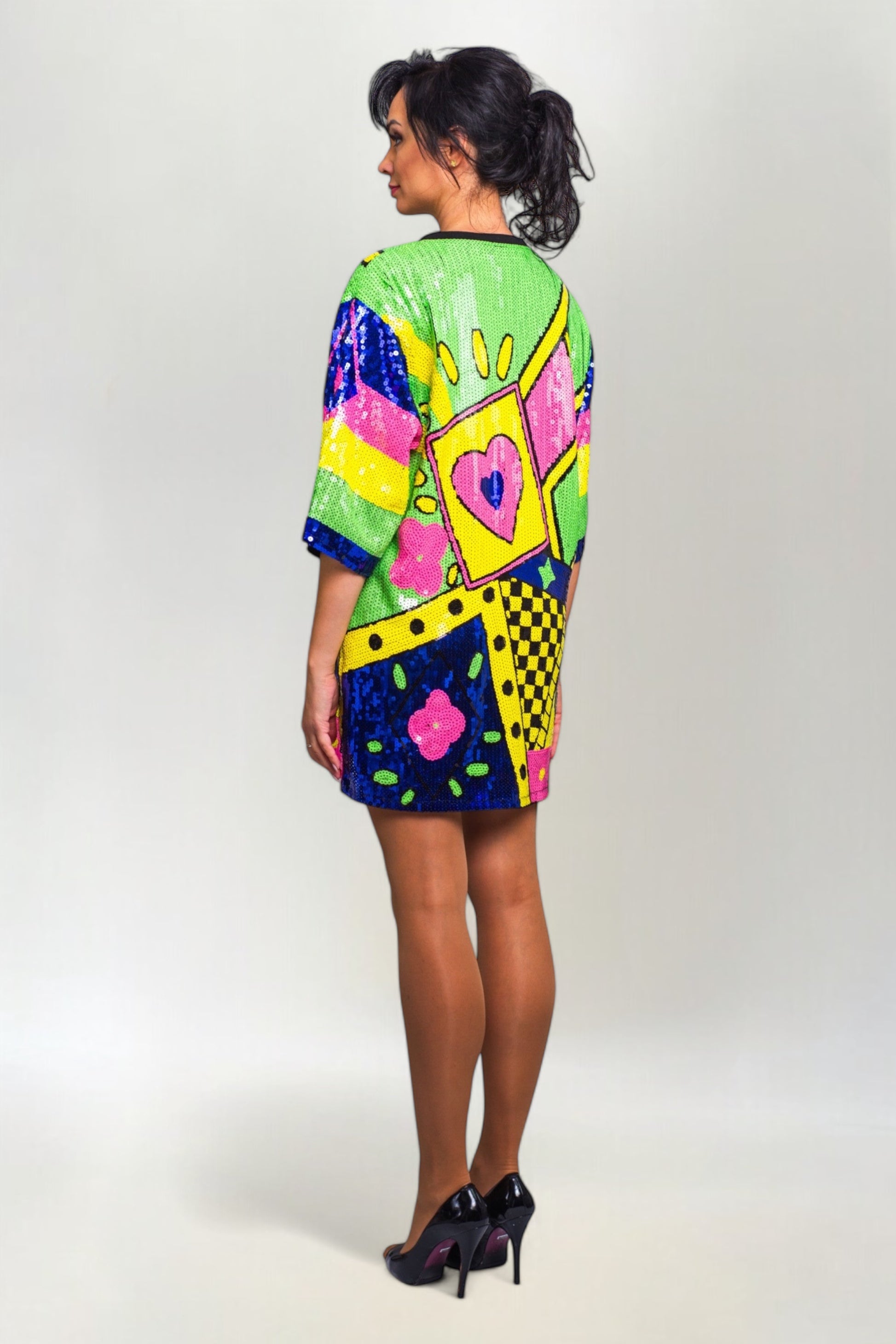 Sukienka Lima z Kolorowymi Cekinami