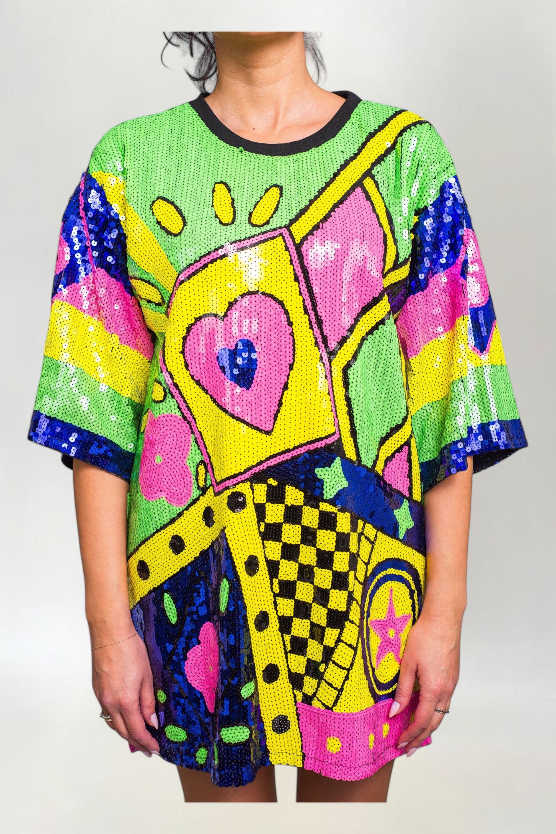 Sukienka Lima z Kolorowymi Cekinami