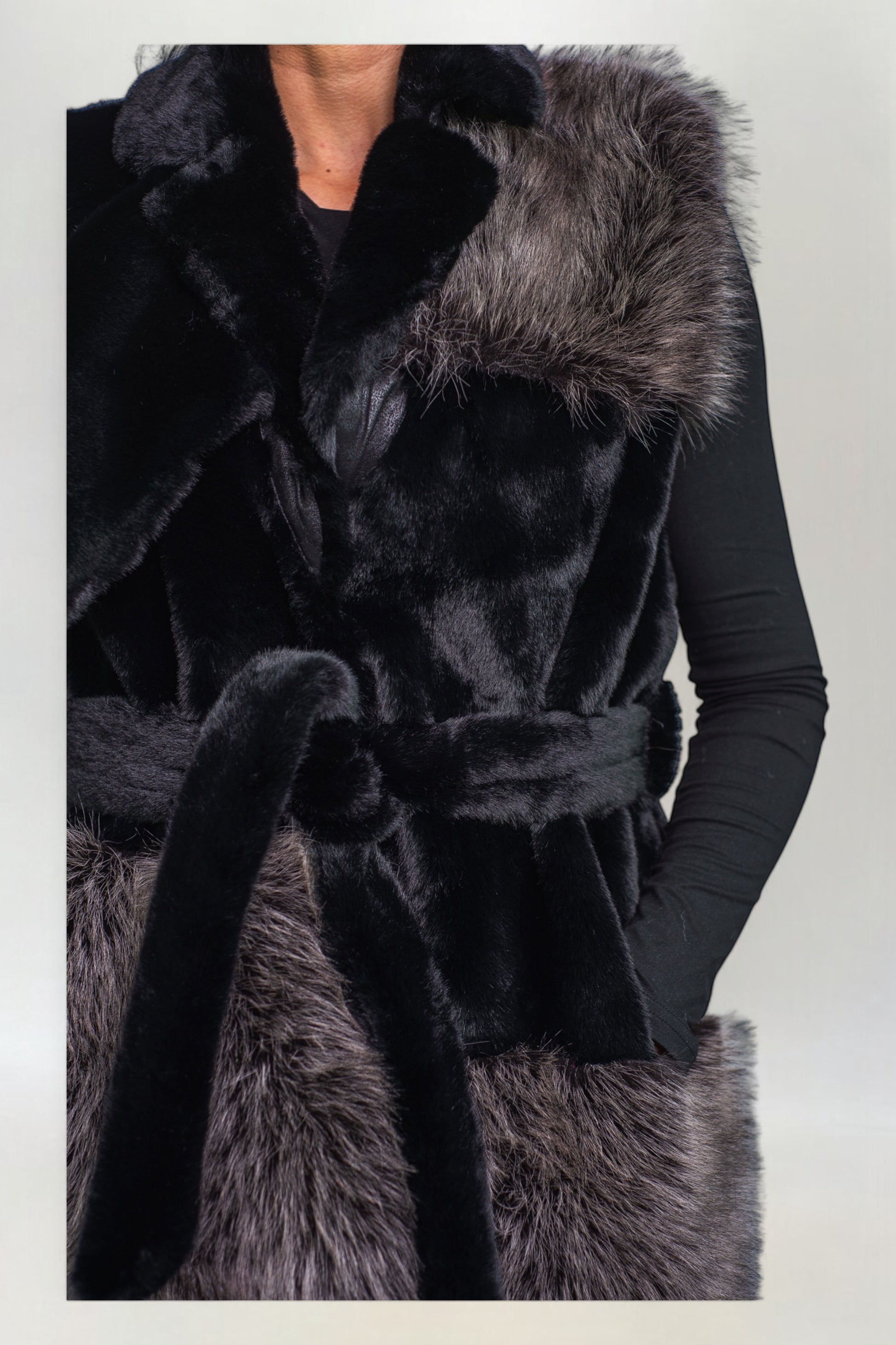 Kamizelka z Futerkiem Czarna