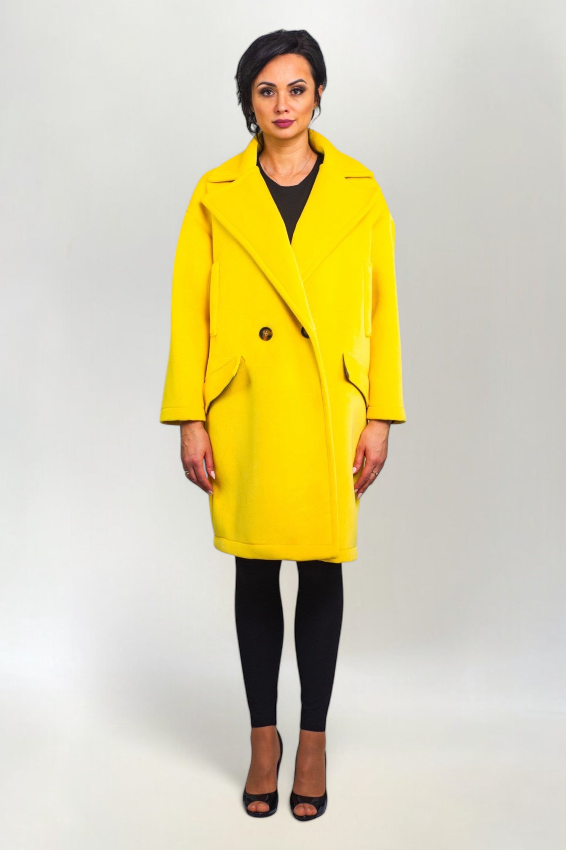 Płaszcz Oversize Żółty