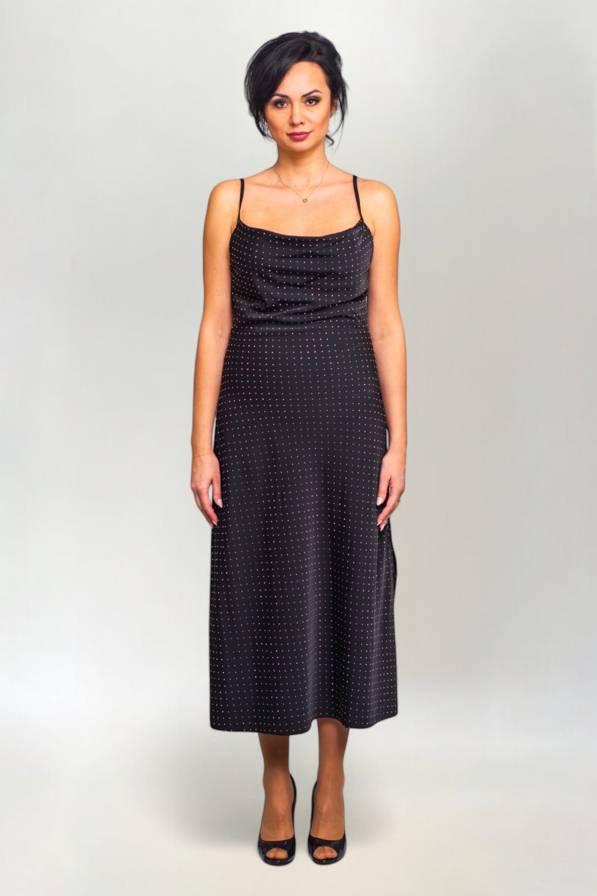 Sukienka na Ramiączkach z Cyrkoniami Maxi