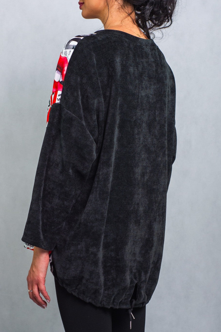 Bluza z Nadrukiem i Ściągaczem KISS