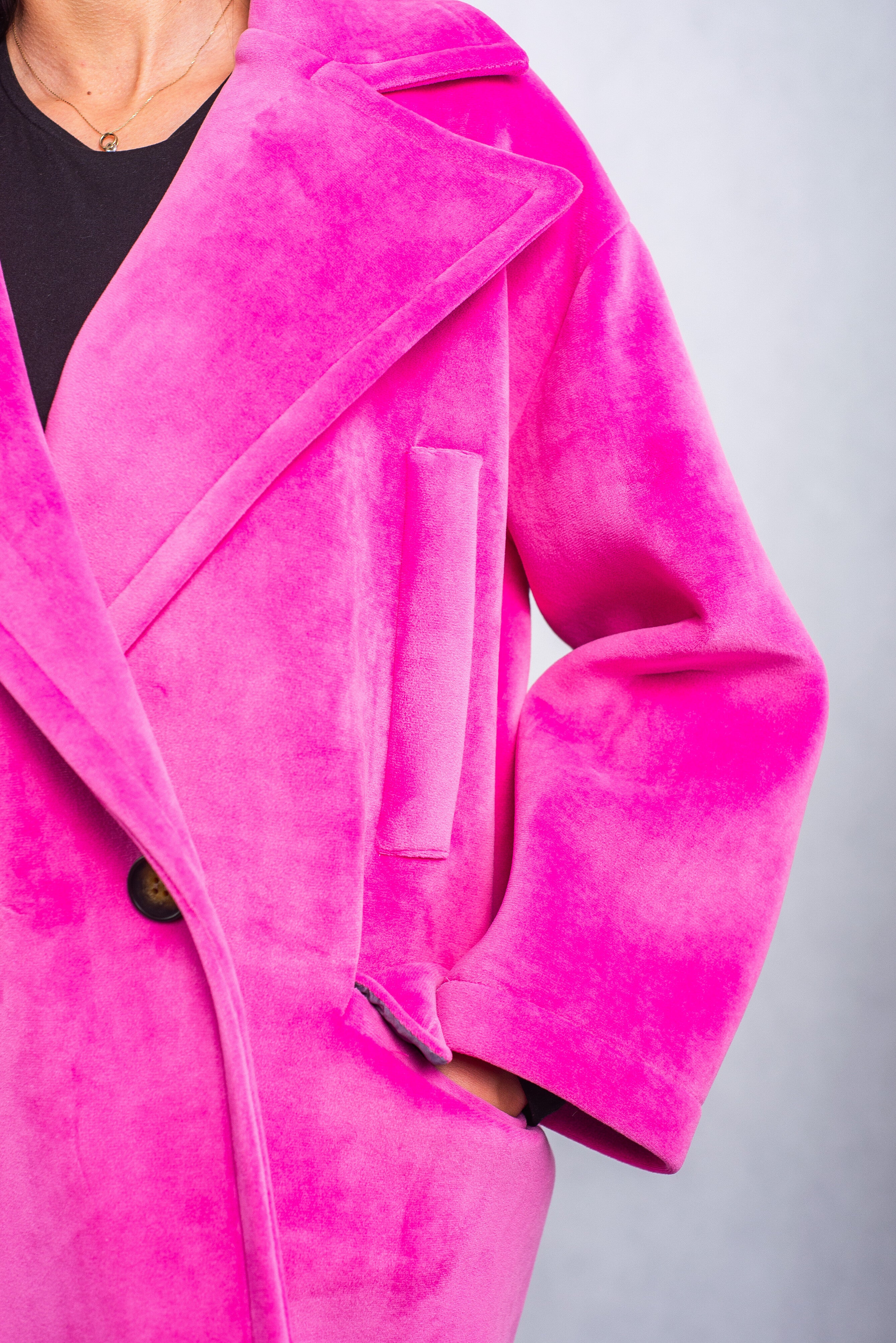 Płaszcz Oversize Różowy