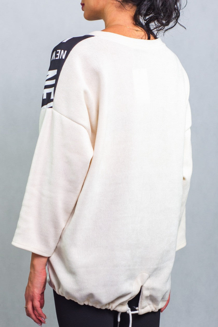 Bluza z Nadrukiem i Ściągaczem New Style