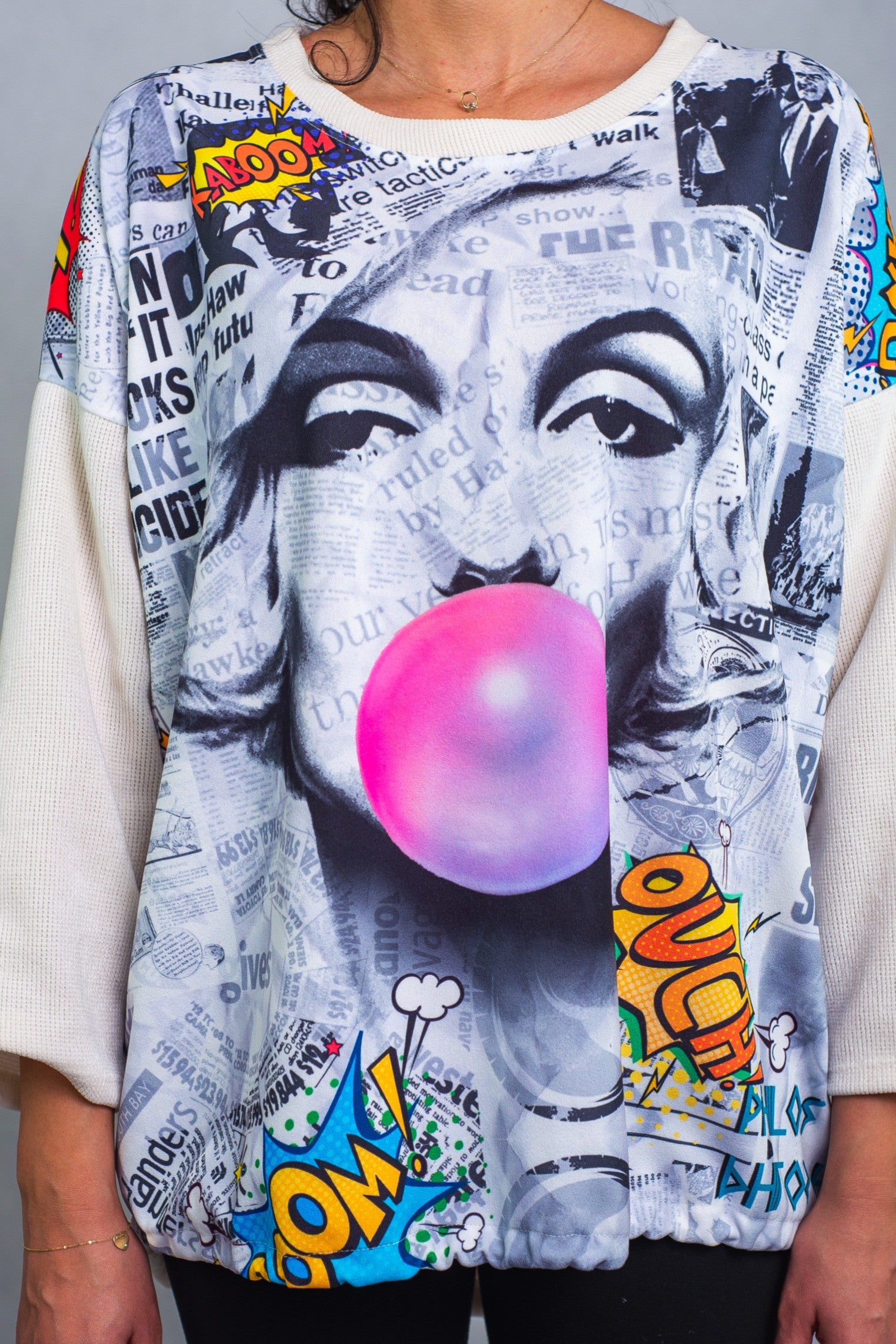 Bluza z Nadrukiem i Ściągaczem Marilyn