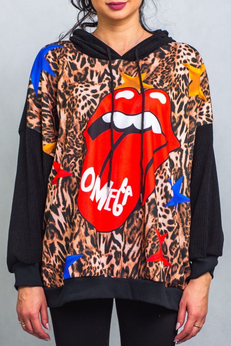 Bluza z Nadrukiem i Kapturem Rolling Stones