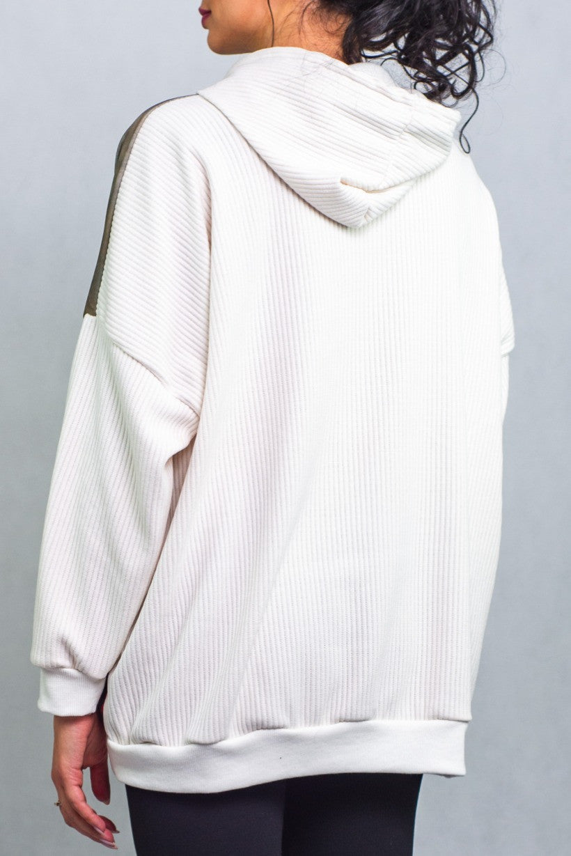 Bluza z Nadrukiem i Kapturem Art