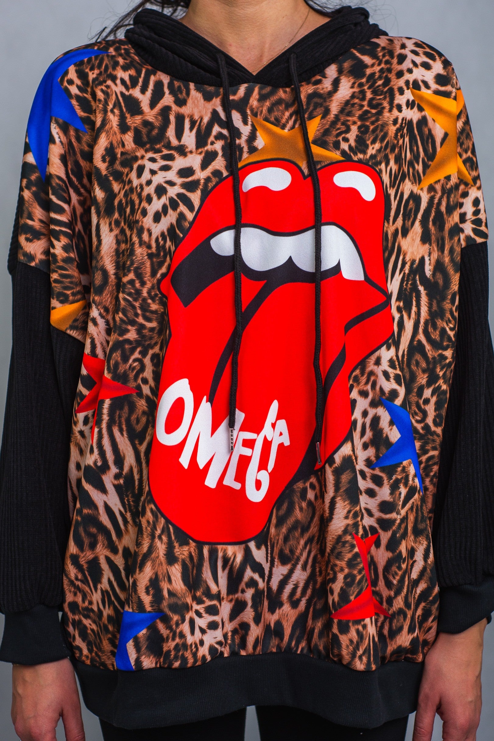 Bluza z Nadrukiem i Kapturem Rolling Stones